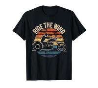 Vintage Motorcycle Ride The Wind Retro Biker Sunset T-Shirt