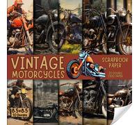 Vintage Motorcycles scrapbook paper, 8.5x8.5, 10 Designs, 20 Double-Sided Sheets: Vintage Scrapbooking Paper for Junk Journals, Decorative craft Paper ... & Mixed Media, Origami, Collage & Card Making