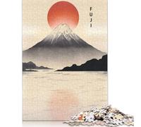 Vintage Mount Fuji Sunrise Jigsaw Puzzles for Adults Kids. 1000 Piece Great Challenge Toy Educational Game Home Decoration for Educational Games 1000pcs (75x50cm)