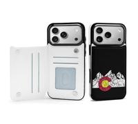 Vintage Mountain Colorado Flag Phone Case Compatible with iPhone 17/17 Air/17 Pro/17 Pro Max Flip Protective Cover with Card Holder