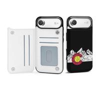 Vintage Mountain Colorado Flag Phone Case Compatible with iPhone 17/17 Air/17 Pro/17 Pro Max Flip Protective Cover with Card Holder