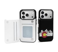 Vintage Mountain Colorado Flag Phone Case Compatible with iPhone 17/17 Air/17 Pro/17 Pro Max Flip Protective Cover with Card Holder