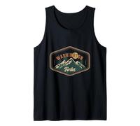 Vintage Mountain Hiking Emblem Forks Washington Retro Tank Top