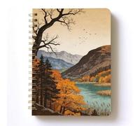 Vintage Mountain Lake Spiral Notebook, A5 160 Blank Pages Softcover with Dividers Wire Bound Notebook Journal Aesthetic Journaling,Notepad,Diary Book,- Pretty Gift for Friend Family Coworker