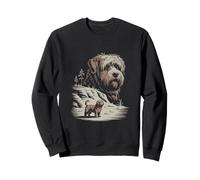 Vintage Mountain Scene With Loyal Puli Dog Sweatshirt