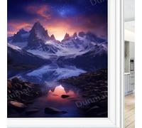 Vintage Mountains Privacy window film Fantasy Stars Modern Milky Way Static Cling Window Film Home Windows Glass Decorative Door Covering Sun Blocking 45 x 60 cm