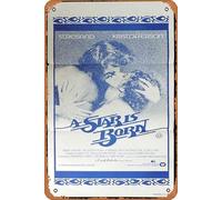 Vintage Movie Poster A STAR IS BORN Original Daybill Movie Poster Barbra Streisand Kris Kristofferson A Tin Sign,Retro of Classic Old Film Poster Metal Sign TV Bar Gift Karaoke Music Club Restaurant