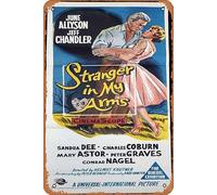 Vintage Movie Poster A STRANGER IN MY ARMS Original Daybill Movie poster June Allyson Jeff Chandler Tin Sign,Retro of Classic Old Film Poster Metal Sign TV Bar Gift Karaoke Music Club Restaurant Man