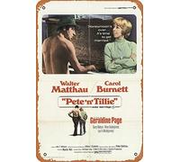 Vintage Movie Poster Pete ‘n ‘ Tillie (1973) Movie Metallic Tin Sign Poster Printed Bar Restaurant Club Coffee Office Dormitory HOME Lovers Gift 8 x 12 inches