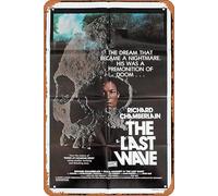 Vintage Movie Poster Tin Sign THE LAST WAVE One Sheet Movie Poster Peter Weir SKULL STYLE Richard Chamberlain Retro of Classic Old Film Poster Metal Sign TV Bar Wall Club Restaurant Man Cave Wall