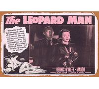 Vintage Movie Poster Tin Sign THE LEOPARD MAN Original 52r Lobby card 5 Val Lewton Horror Retro of Classic Old Film Poster Metal Sign TV Bar Wall Club Restaurant Man Cave Wall Decoration 8x12 Inches