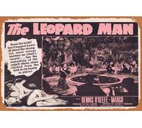 Vintage Movie Poster Tin Sign THE LEOPARD MAN Original 52r Lobby card 7 Val Lewton Horror Retro of Classic Old Film Poster Metal Sign TV Bar Wall Club Restaurant Man Cave Wall Decoration 8x12 Inches