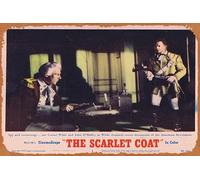 Vintage Movie Poster Tin Sign THE SCARLET COAT Original Lobby Card 3 Cornel Wilde Michael Wilding George Sanders Retro of Classic Old Film Poster Metal Sign TV Bar Wall Club Restaurant Man Cave Wall