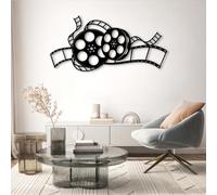 Vintage Movie Reel Metal Wall Art, Film Tape Cinema Decor, Study Hanging, Modern Art Sculpture Home Decor, Metal Wall Artwork Decoration for Living Room,Bedroom Hallway and Stairs Natur