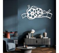 Vintage Movie Reel Metal Wall Art, Film Tape Cinema Decor, Study Hanging, Modern Art Sculpture Home Decor, Metal Wall Artwork Decoration for Living Room,Bedroom Hallway and Stairs Natur