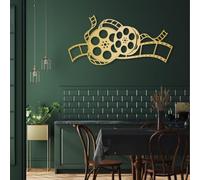 Vintage Movie Reel Metal Wall Art, Film Tape Cinema Decor, Study Hanging, Modern Art Sculpture Home Decor, Metal Wall Artwork Decoration for Living Room,Bedroom Hallway and Stairs Natur