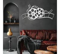 Vintage Movie Reel Metal Wall Art, Film Tape Cinema Decor, Study Hanging, Modern Art Sculpture Home Decor, Metal Wall Artwork Decoration for Living Room,Bedroom Hallway and Stairs Natur