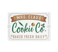 Vintage Mrs Claus Cookie Co Baked Fresh Daily Gingerbread Bakery Metal Sign 16x12 Inch Home Kitchen Coffee Art Wall Decor Bar Pub Garage Tin Poster