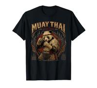 Vintage Muay Thai Fight Night Thai Boxing Fighter Panda T-Shirt