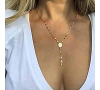 Vintage Multilayer Crystal Pendant Necklace Women Gold Color Beads Moon Horn Crescent Choker Necklaces Jewelry New