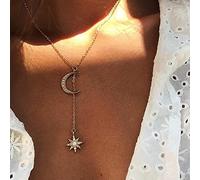 Vintage Multilayer Crystal Pendant Necklace Women Gold Color Beads Moon Horn Crescent Choker Necklaces Jewelry New
