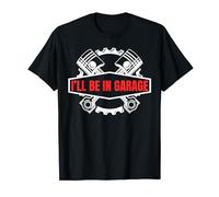 Vintage Muscle Car Piston American Flag Funny Mechanic Gift T-Shirt