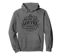 Vintage Musée du Louvre Pyramid Paris France Black Print Pullover Hoodie