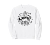 Vintage Musée du Louvre Pyramid Paris France Black Print Sweatshirt
