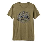 Vintage Musée du Louvre Pyramid Paris France Navy Print Premium T-Shirt