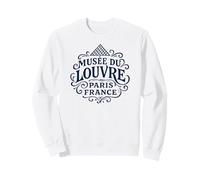 Vintage Musée du Louvre Pyramid Paris France Navy Print Sweatshirt