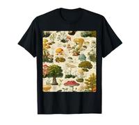 Vintage Mushroom Botanical Chart Fungi Biology Art T-Shirt