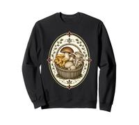 Vintage Mushroom Foraging Basket Fungi Sweatshirt