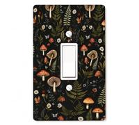 Vintage Mushroom Light Switch Cover Plates Toggle Switch Covers Plate,4.9" x 3.2" Unbreakable Decorative Electrical Toggle Switch Cover Plates Wall Plate Mushroom Gifts for Women Men