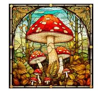 Vintage Mushroom Puzzles for Adults 1000 Pieces, Stained Glass Nature Plant Puzzles Impossible Art Puzzle, Hard Challenging Retro Forest Fungi Jigsaw Puzzle as Home Wall Art Decor