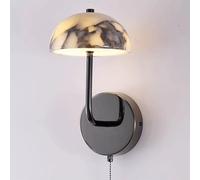 Vintage Mushroom-Shaped Marble Wall Lamp with Switch Cord - Industrial Dome Stone Wall Sconce for Boho Bedroom Decor