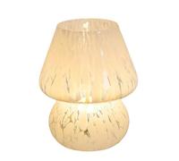 Vintage Mushroom Table Lamp | Translucent Glass, Stepless Dimmable, Aesthetic lamp,Mid-Century Aesthetic for Bedroom & Living Room (White Pattern)