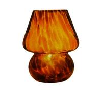 Vintage Mushroom Table Lamp | Translucent Glass, Stepless Dimmable, Aesthetic lamp,Mid-Century Aesthetic for Bedroom & Living Room (Black Pattern)