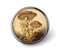 Vintage Mushrooms Badge Holder Personalized Round Badge with Picture Pin Aluminum Alloy Button Pin Exquisite Brooch Fashion Button Badges Clothes Decorative Pins
