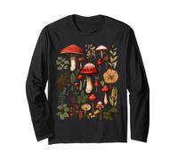 Vintage Mushrooms Botanical Shirt | Cottagecore Mushroom Long Sleeve T-Shirt