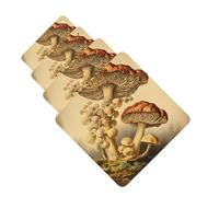 Vintage Mushrooms Car Air Freshener Cards Set of 4 Pieces Long Lasting Hanging Scented Cards Auto Aromatherapy Tablets Personalized Car Fresheners Gifts for Men Women - Lavender Scent