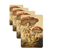 Vintage Mushrooms Car Air Freshener Cards Set of 4 Pieces Long Lasting Hanging Scented Cards Auto Aromatherapy Tablets Personalized Car Fresheners Gifts for Men Women - Lavender Scent