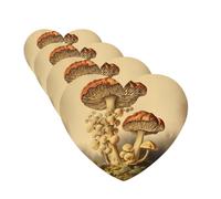 Vintage Mushrooms Car Air Fresheners Cards Set of 4 Pieces Personalized Car Fresheners Gifts for Men Women Auto Aromatherapy Tablets Hanging Scented Cards for Wardrobe Bathroom