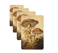 Vintage Mushrooms Car Air Fresheners Cards Set of 4 Pieces Personalized Car Fresheners Gifts for Men Women Auto Aromatherapy Tablets Hanging Scented Cards for Wardrobe Bathroom
