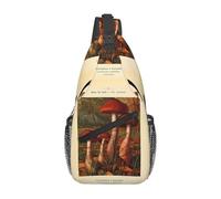 Vintage Mushrooms Champignons Botanical Sling Bag Breathable Cross Body Bag Adjustable Chest Backpack For Sports Runner Traveling