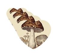 Vintage Mushrooms Drawing Car Air Freshener Cards Set of 4 Pieces Long Lasting Hanging Scented Cards Auto Aromatherapy Tablets Personalized Car Fresheners Gifts for Men Women - Lavender Scent