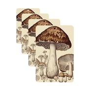 Vintage Mushrooms Drawing Car Air Freshener Cards Set of 4 Pieces Long Lasting Hanging Scented Cards Auto Aromatherapy Tablets Personalized Car Fresheners Gifts for Men Women - Lavender Scent