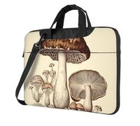 Vintage Mushrooms Drawing Laptop Bag for Women Men 15.6 inch, 360 Protective Computer Shoulder Bag Briefcase Messenger Bags