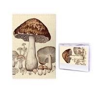 Vintage Mushrooms Drawing Puzzle for Adults 1000 Pieces, Wooden Jigsaw Puzzle from Photos, Challenging Puzzles Perfect for Game Nights, Home Decoration Puzzles Gift for Holiday Birthday