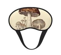 Vintage Mushrooms Drawing Sleep Mask for Side Sleeper, Blackout Sleeping Eye Mask, Soft Breathable Eye Cover for Women Men Travel Eyeshade, Relaxing Zero Pressure Night Blindfold
