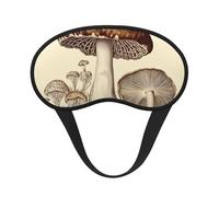 Vintage Mushrooms Drawing Sleep Mask for Side Sleepers: Blackout Eye Masks for Sleeping - Soft Breathable Soft Eye Shade Cover for Travel - Adjustable Night Blindfold for Men Women Gifts